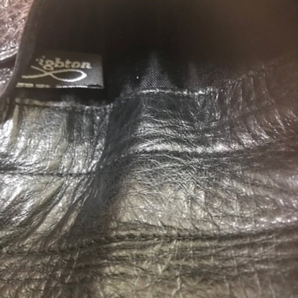 BRIGHTON Wallet Leather Crock Embossed Folio Clutch Bag Silver Hardware Black - Picture 7 of 7